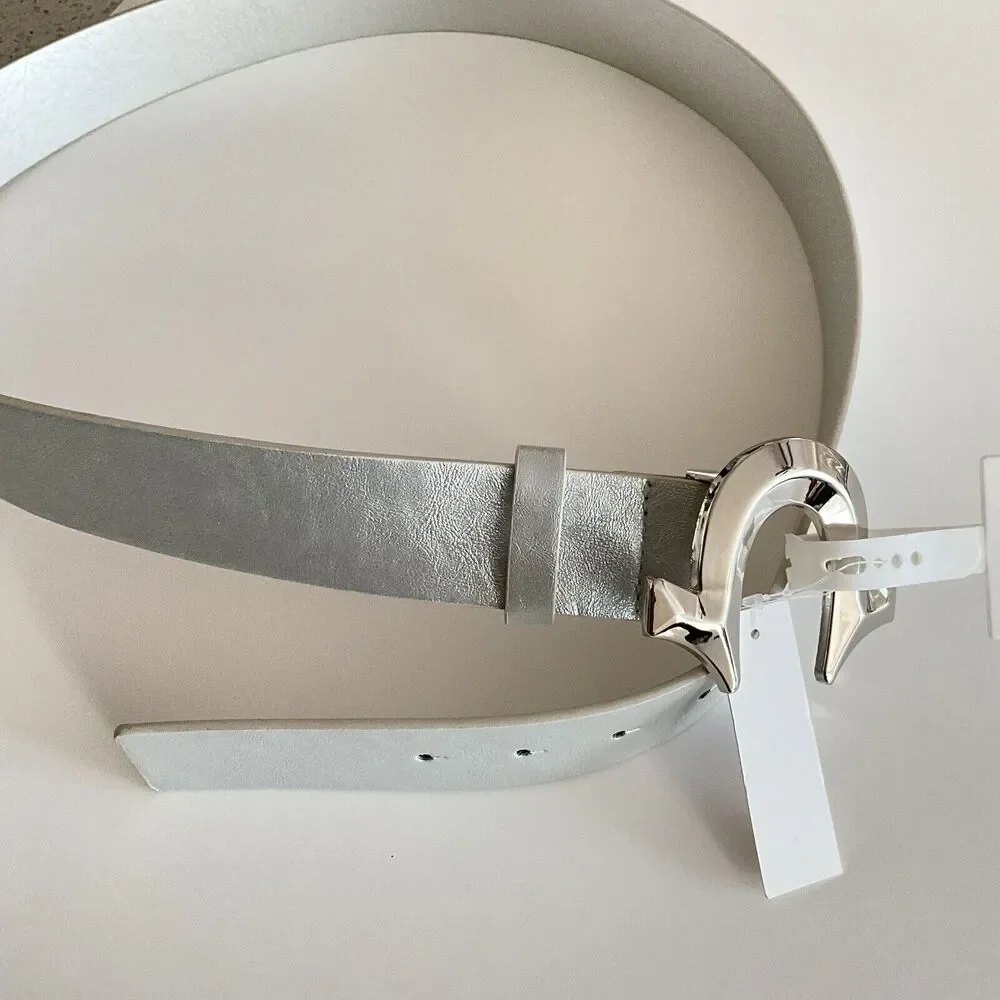 True Religion Belt Silver-tone Horse Shoe Buckle L / XL